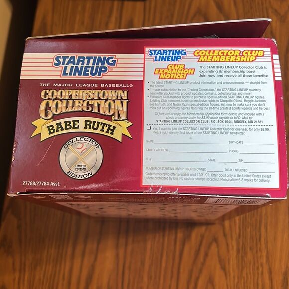 😊3/$30 Starting Lineup Cooperstown Collection Babe Ruth NIB Collectable item - Picture 9 of 9